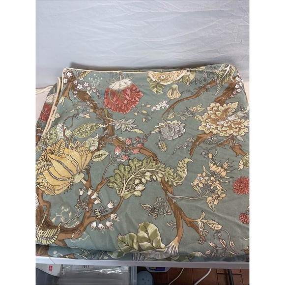 Pottery Barn Cosette Palampore King Duvet Cover Green Floral Jacobean HTF Rare - Picture 1 of 6
